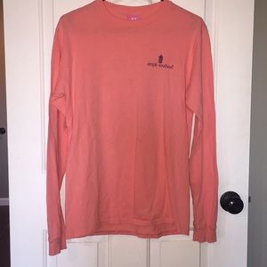 Simply Southern coral colored long sleeve tee